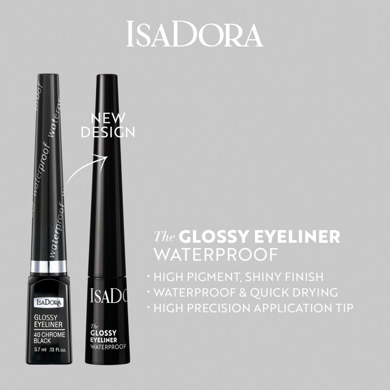 IsaDora Glossy Eyeliner Eye-liner Résistant à L’eau Teinte 42 Dark Brown 2,5 Ml