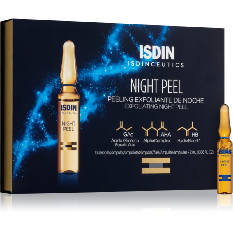 ISDIN Isdinceutics Night Peel eksfoliacinis šveičiamasis serumas ampulės 10x2 ml