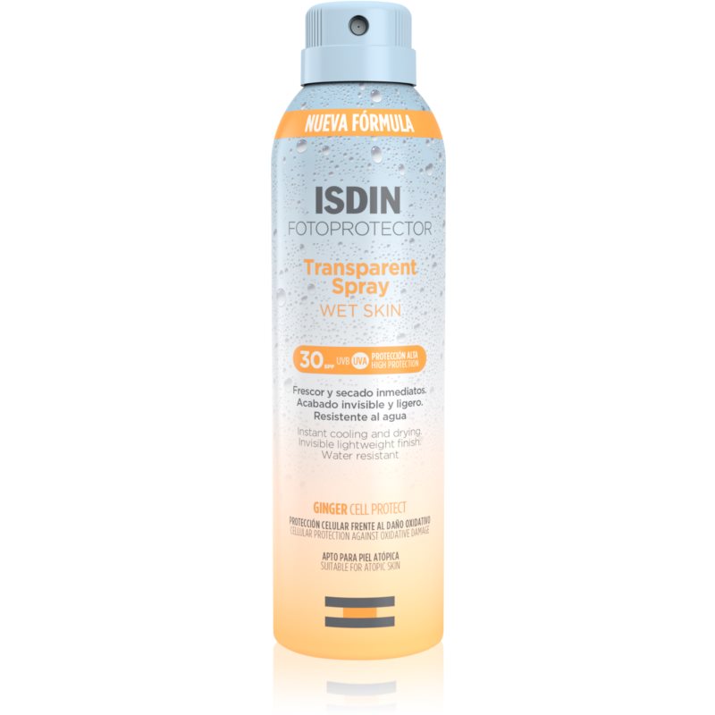 ISDIN Transparent Spray Wet Skin transparentný sprej na opaľovanie SPF 30 250 ml