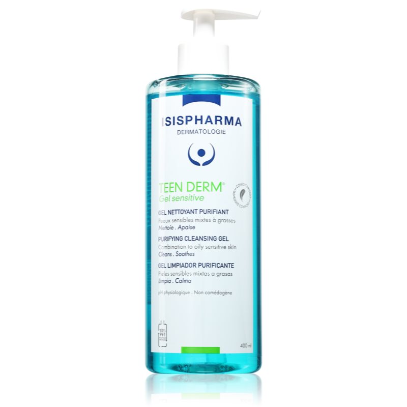 ISISPHARMA Teen Derm Gel Sensitive čistiaci gél pre citlivú pleť so sklonom k akné 400 ml