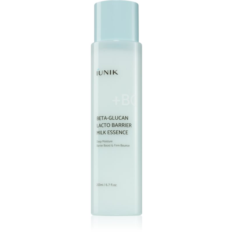 iUnik Beta Glucan Lacto Barrier Milk Essence mleko za obraz za regeneracijo in obnovo kože obraza 200 ml