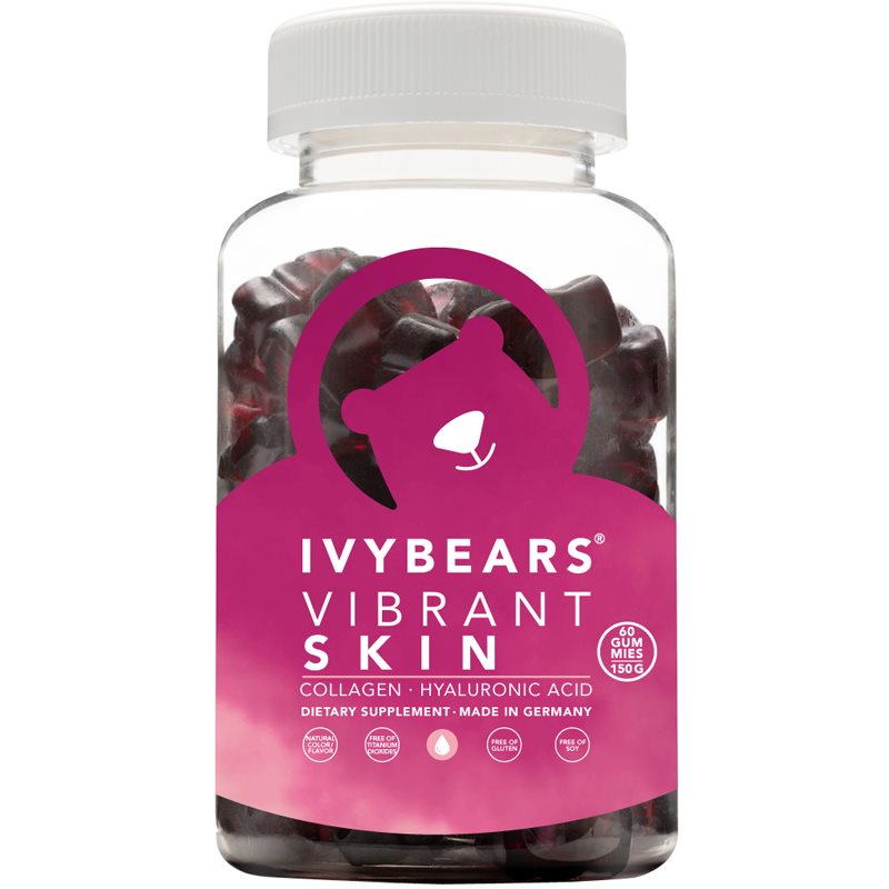 Ivy Bears Vibrant Skin žvýkací medvídci pro zářivý vzhled pleti 60 ks