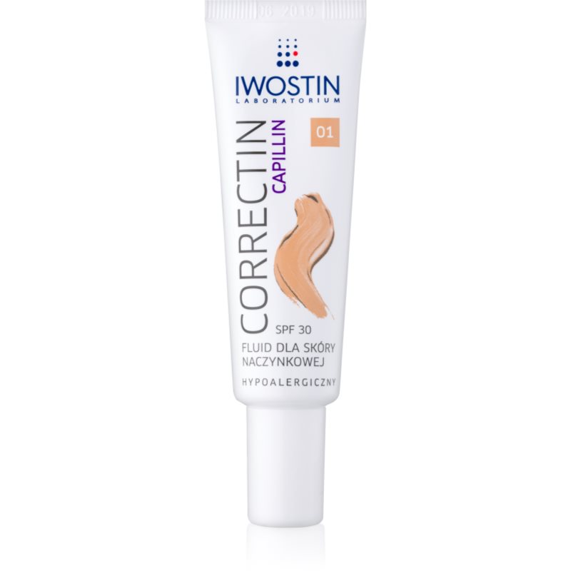 

Iwostin Capillin Correctin стійкий тонуючий флюїд для шкіри обличчя схильної до почервонінь SPF 30 відтінок Light