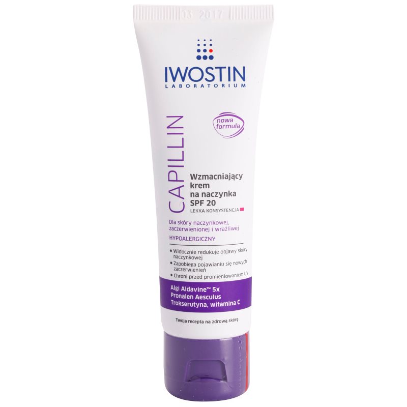 

Iwostin Capillin легкий зміцнюючий крем проти куперозу SPF 20