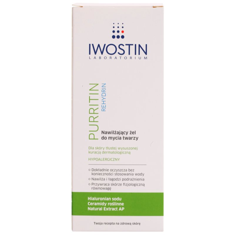 Iwostin Purritin Rehydrin зволожуючий гель для душа для шкіри висушеної та подразненої лікуванням акне 150 мл
