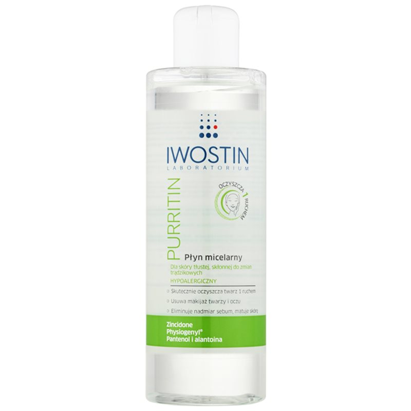 Iwostin Purritin Міцелярна очищуюча вода для жирної шкіри зі схильністю до акне 215 мл