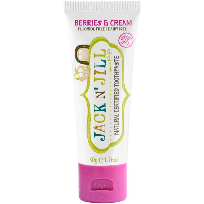 Jack N’ Jill Toothpaste natūrali dantų pasta vaikams kvapas Berries & Cream 50 g