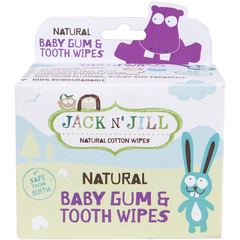 Jack N’ Jill Natural drėgnosios servetėlės dantų ir dantenų apsaugai 25 vnt.