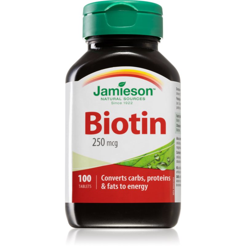 Jamieson Biotin 250 mcg tablety pre krásne vlasy, pleť a nechty 100 tbl