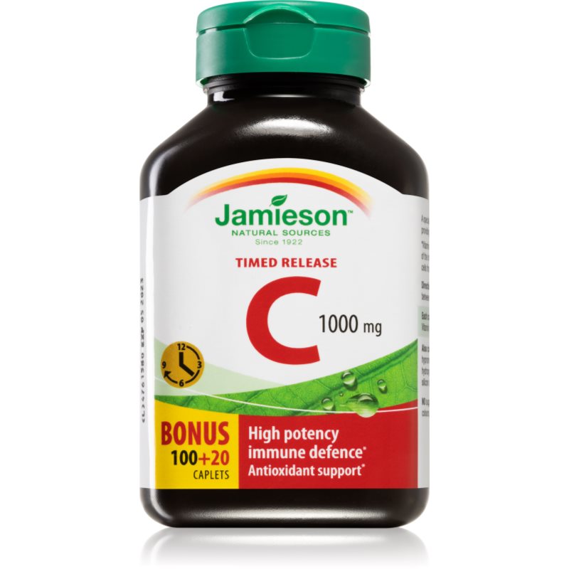 Jamieson C 1000 mg Timed release tablety na podporu imunitného systému, pre krásnu pleť a nechty 120 tbl