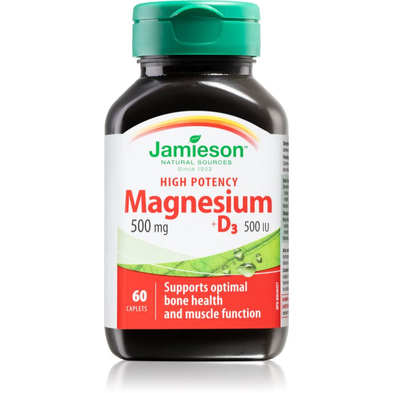 Jamieson Magnesium 500 mg + D3 500 UI tablety na podporu činnosti nervovej sústavy 60 tbl