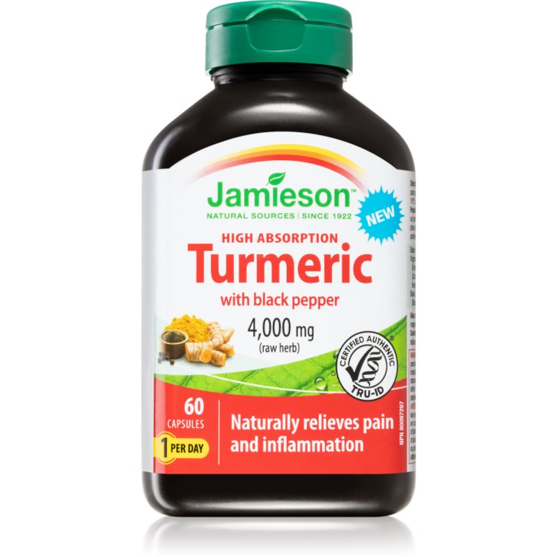 Jamieson Turmeric with black pepper 4,000 mg kapsuly na podporu spaľovania tukov 60 cps kúpite na Notino.sk