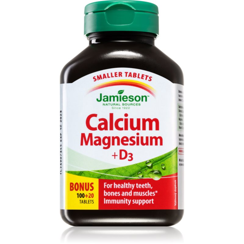 Jamieson Calcium Magnesium + D3 tablety pre normálnu funkciu imunitného systému, stavu kostí a činnosť svalov 120 tbl kúpite na Notino.sk