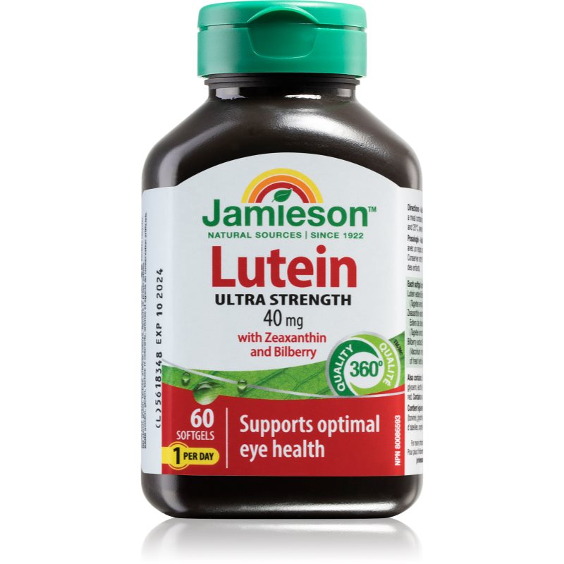 Jamieson Lutein Ultra strength 40 mg mäkké tobolky na podporu zdravia zraku 60 tbl