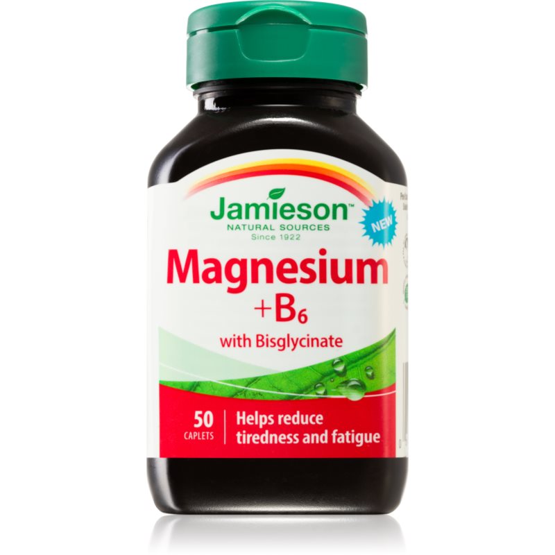 Jamieson Magnesium + B6 with Bisglycinate tablety na podporu zníženia miery únavy a vyčerpania 50 tbl