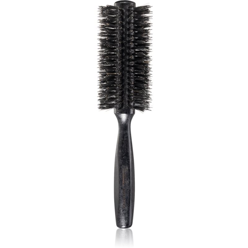 Janeke Black Line Tumbled Wood Hairbrush Ø 55mm кругла щітка для волосся з нейлоновими й кабанячими щетинками