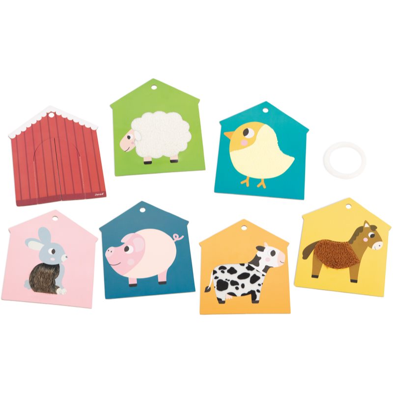 E-shop Janod Tactile Cards aktivity hračka Farm 12 m+ 6 ks