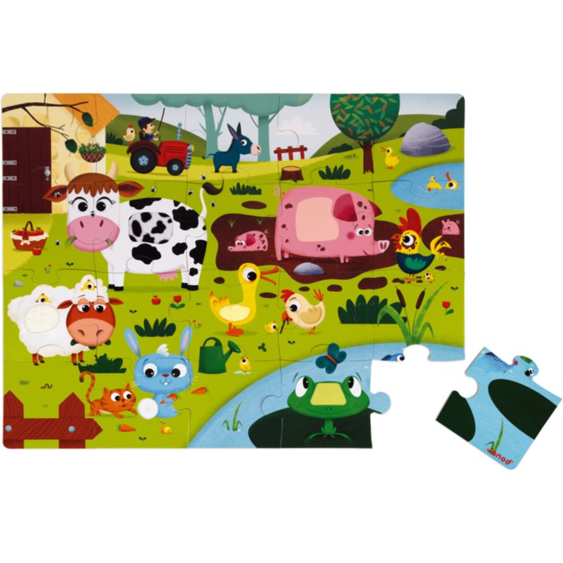 Janod Tactile Puzzle Puzzle Farm Animals 2 Y+ 20 Pc