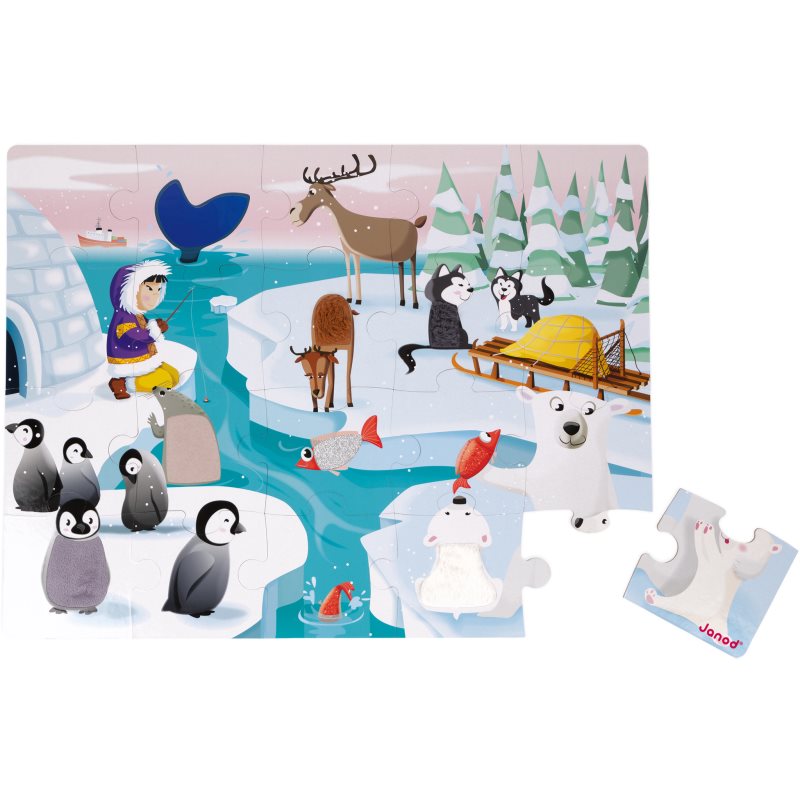 Janod Tactile Puzzle Puzzle Life On The Ice 2 Y+ 20 Pc