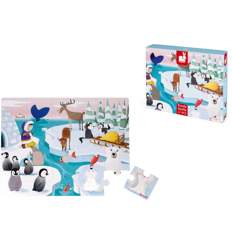 Janod Tactile Puzzle Puzzle Life On The Ice 2 Y+ 20 Pc