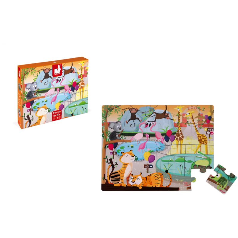 Janod Tactile Puzzle пазл ZOO 2 y+ 20 кс
