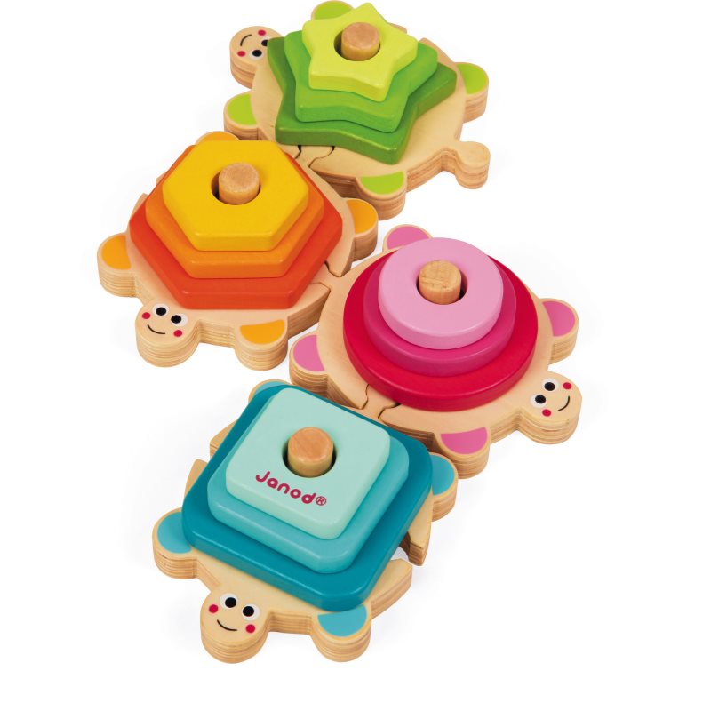 Janod Wooden Stackable Turtles activity puzzle toy wooden 12 m+ 4 pc
