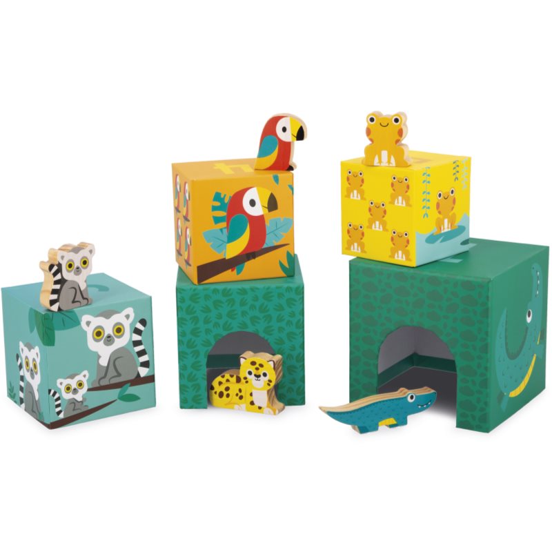 Janod Tropik 5-Cube Pyramid Stapelturm 12m+ 5 St.