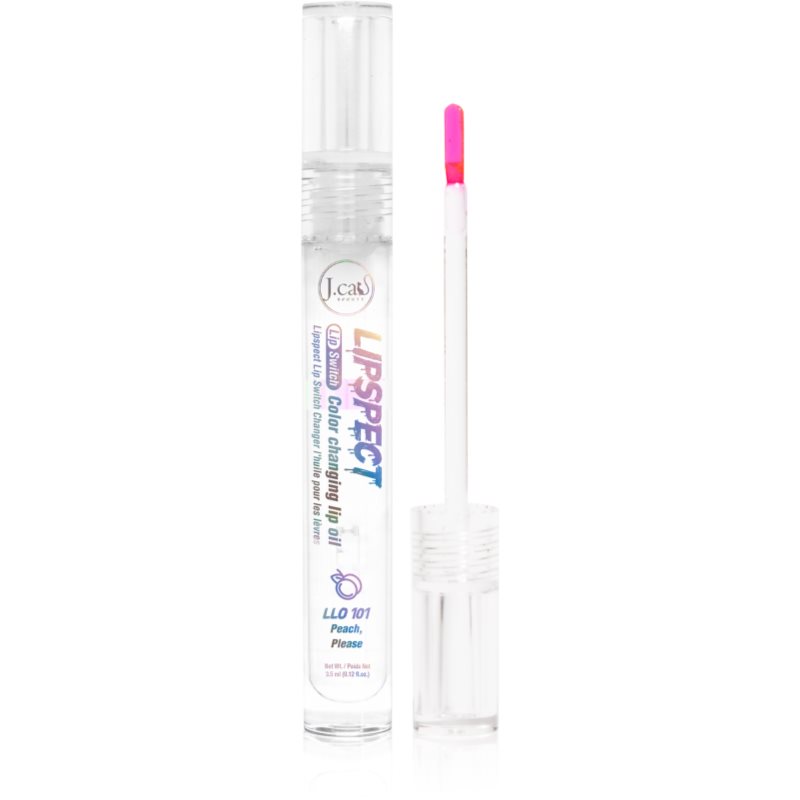 J.Cat Beauty Lipspect olej na pery s meniacou sa farbou odtieň 101 Peach, Please 3 ml