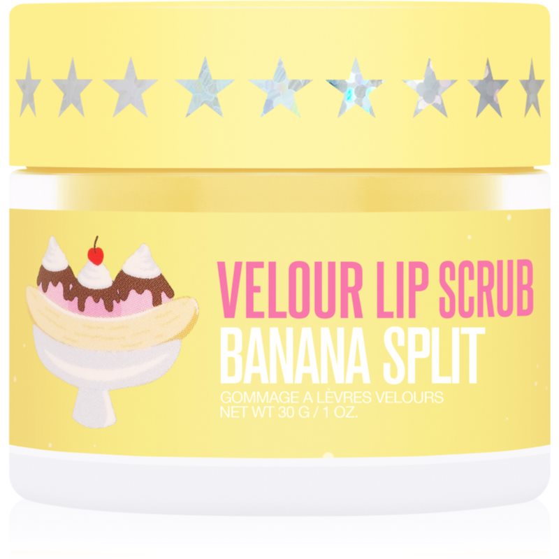 Jeffree Star Cosmetics Banana Fetish Velour Lip Scrub cukrový peeling na rty Banana Split 30 g