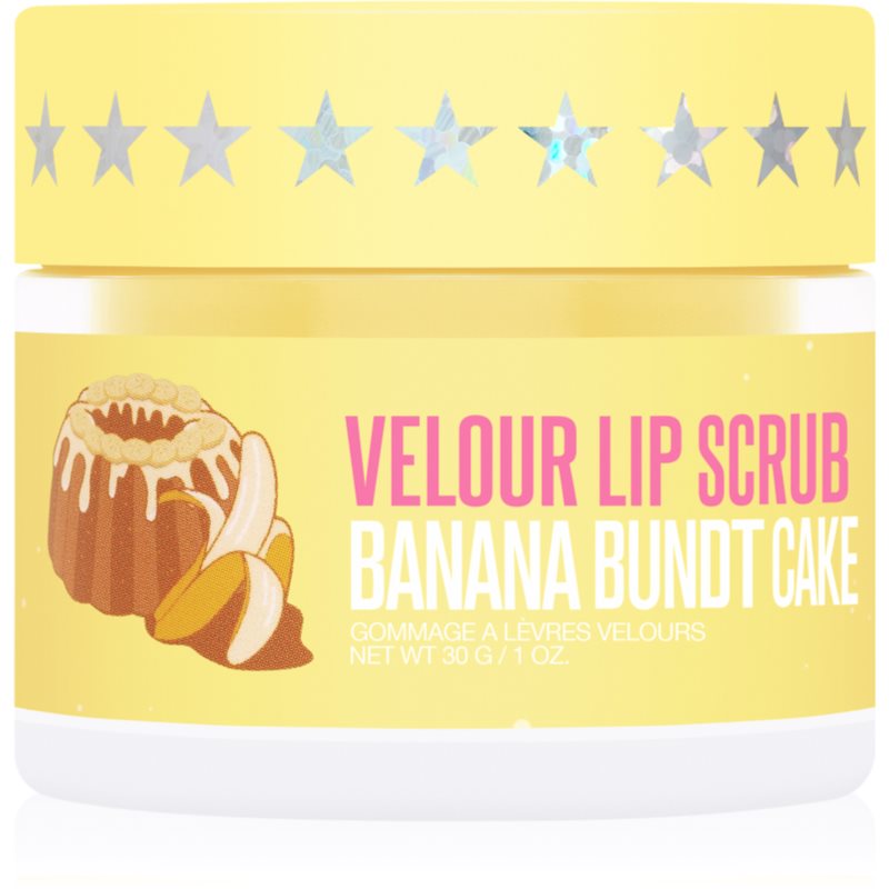 Jeffree Star Cosmetics Banana Fetish Velour Lip Scrub cukrový peeling na rty Banana Bundt Cake 30 g