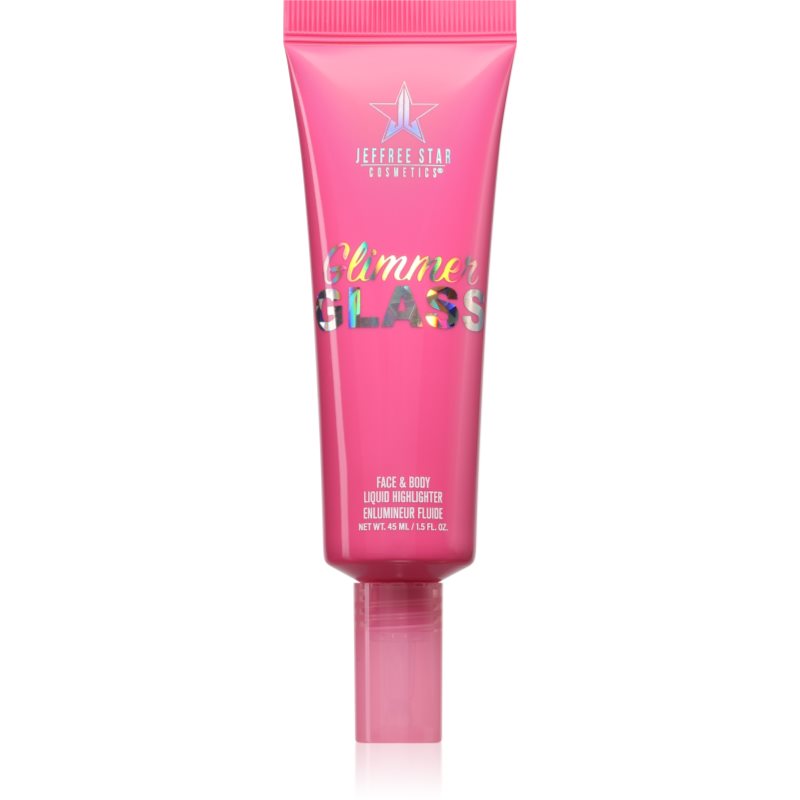 Jeffree Star Cosmetics Glimmer Glass Face & Body Highlighter tekutý rozjasňovač na tělo a obličej odstín Glistening Gold 45 ml