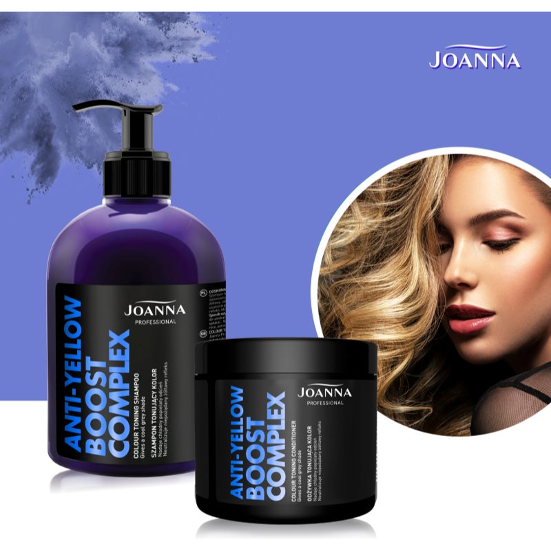 Joanna Professional Color Boost Complex Revitalising Shampoo For Blonde And Grey Hair 500 G