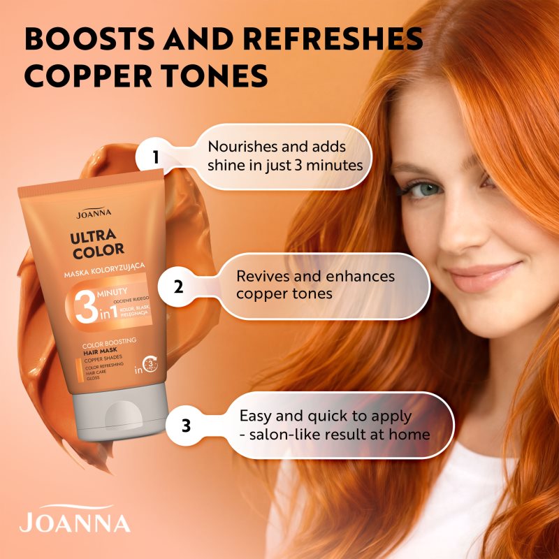 Joanna Ultra Color Cooper Shades 3 Minutes maska na vlasy pro červené odstíny vlasů 100 g (obrázek 3)