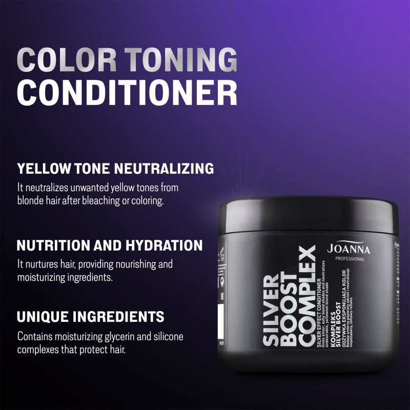Joanna Silver Boost Complex purple conditioner neutralising yellow tones 500 g