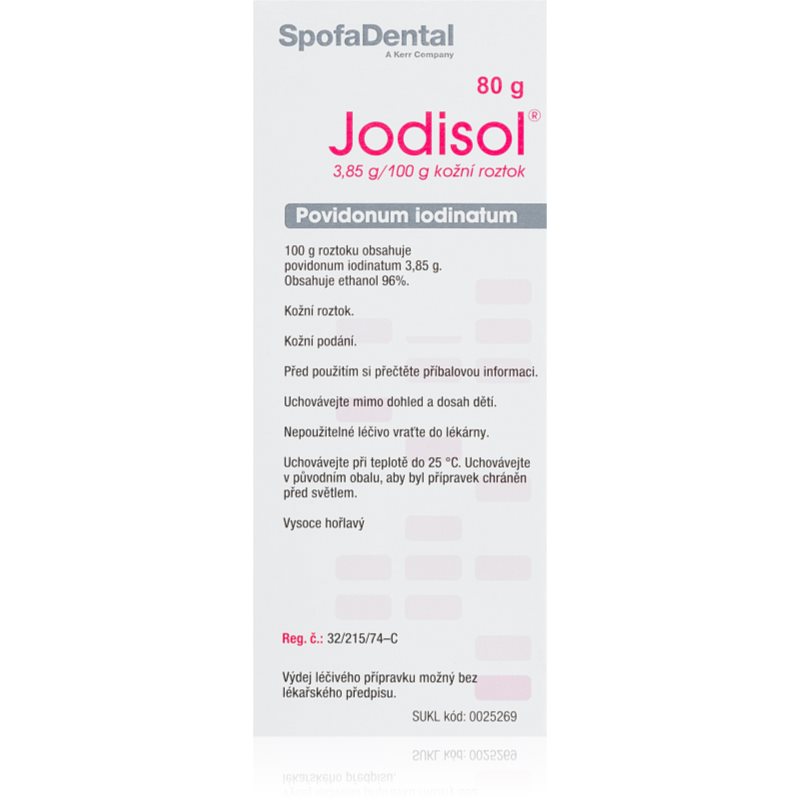 Jodisol Jodisol 38,5mg/g kožný roztok na drobné poranenia 80 g kúpite na Notino.sk