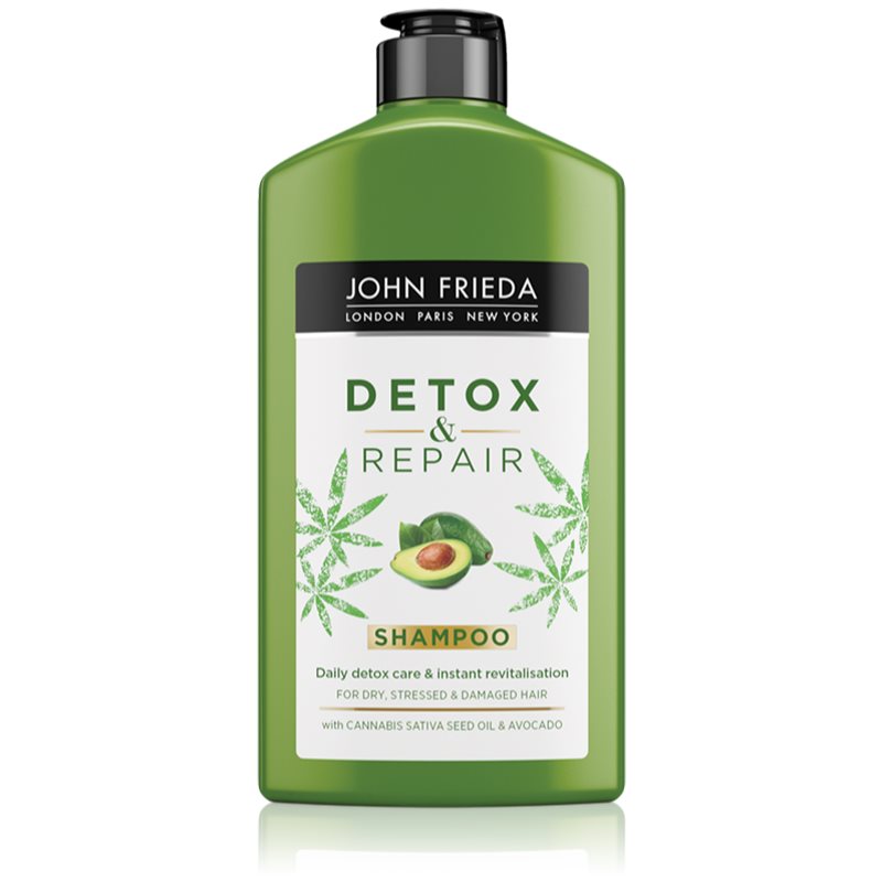 John Frieda Detox & Repair valomasis detoksikacinis šampūnas pažeistiems plaukams 250 ml