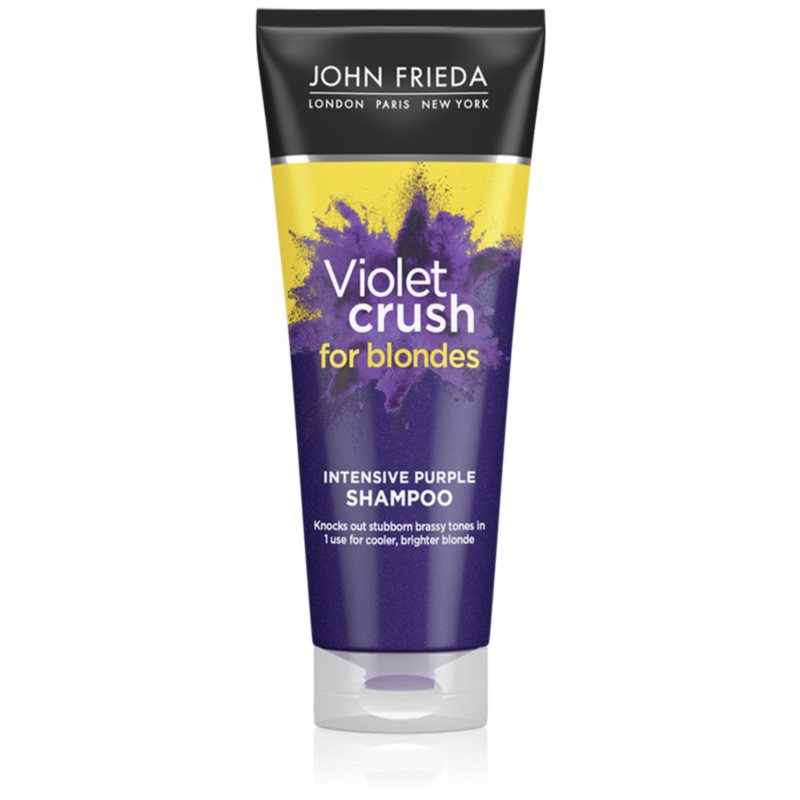 John Frieda Sheer Blonde Violet Crush šampūnas su violetinės spalvos pigmentais šviesiems plaukams 250 ml