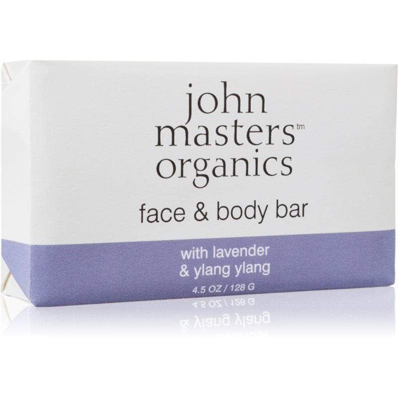 John Masters Organics Lavender & Ylang Ylang drėkinamasis muilas veidui ir kūnui 128 g