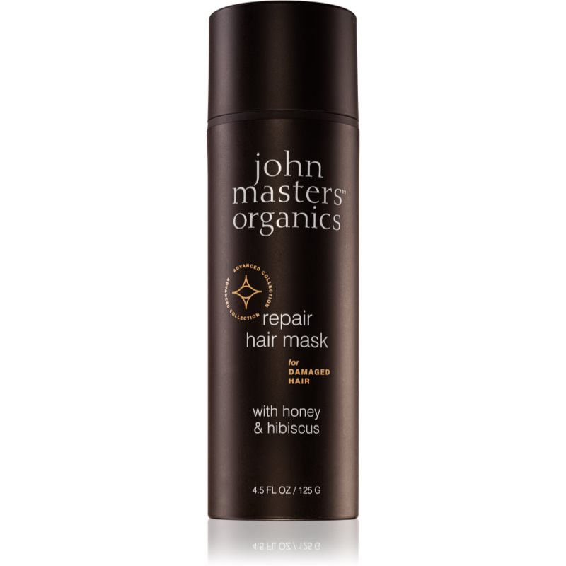 John Masters Organics Honey & Hibiscus atkuriamoji kaukė pažeistiems plaukams 125 g