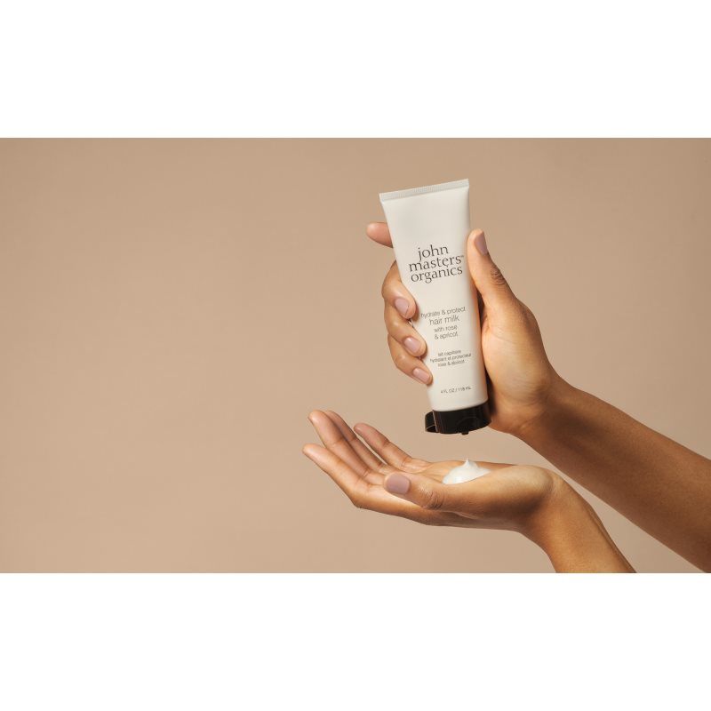 John Masters Organics Rose & Apricot Hair Milk Lait Sans Rinçage Pour Les Pointes Sèches 118 Ml