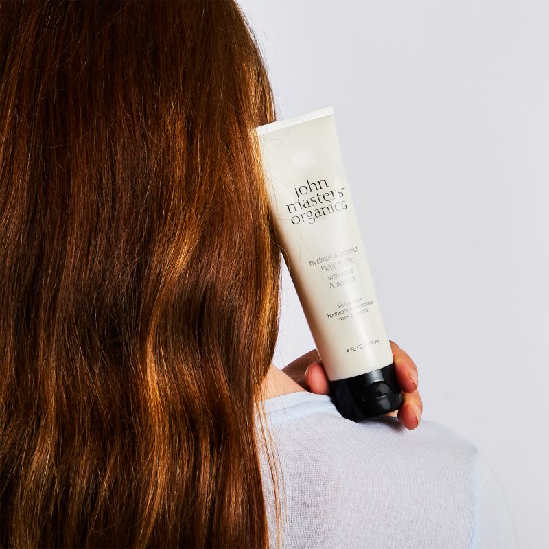 John Masters Organics Rose & Apricot Hair Milk Lait Sans Rinçage Pour Les Pointes Sèches 118 Ml