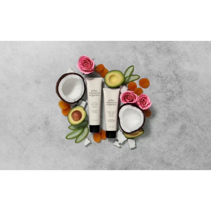 John Masters Organics Rose & Apricot Hair Milk Lait Sans Rinçage Pour Les Pointes Sèches 118 Ml