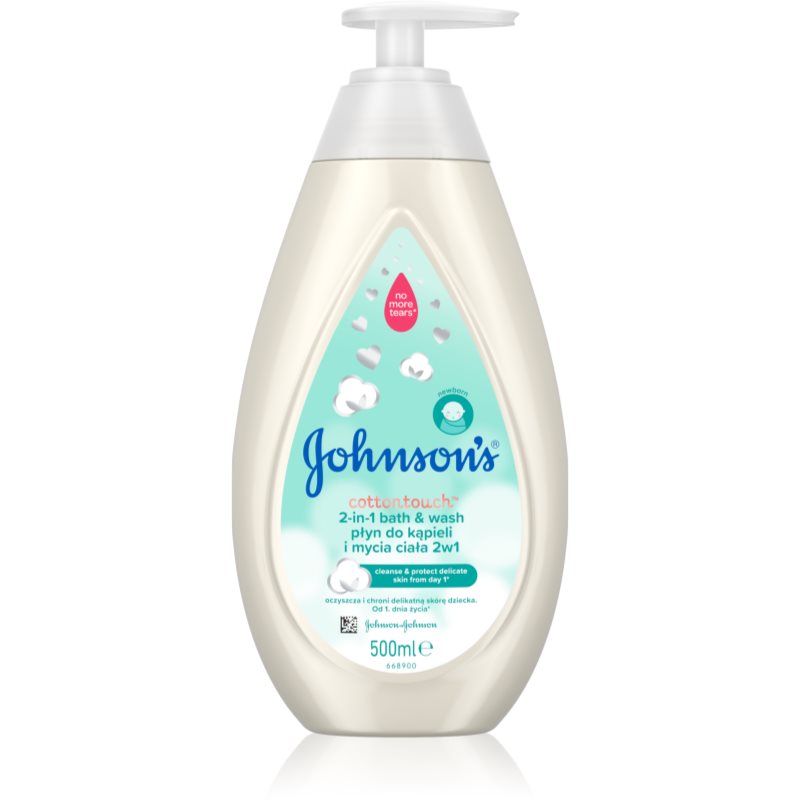 Johnson's® Cottontouch peneča kopel in gel za umivanje 2 v 1 za otroke 500 ml