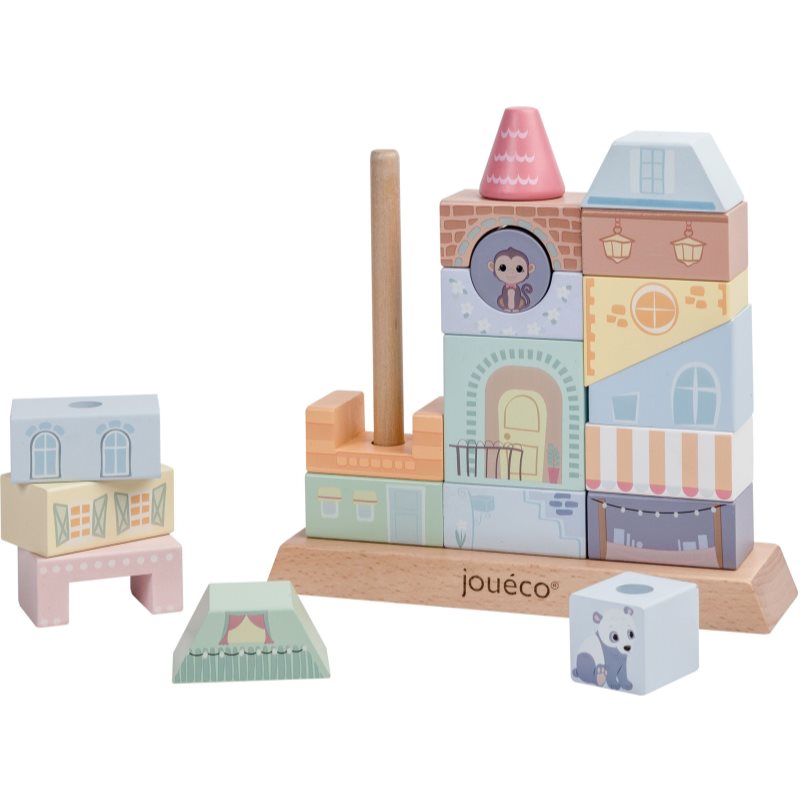 Jouéco The Wildies Family Stacking Houses розвивальна іграшка з деревини 12 m+ 20 кс