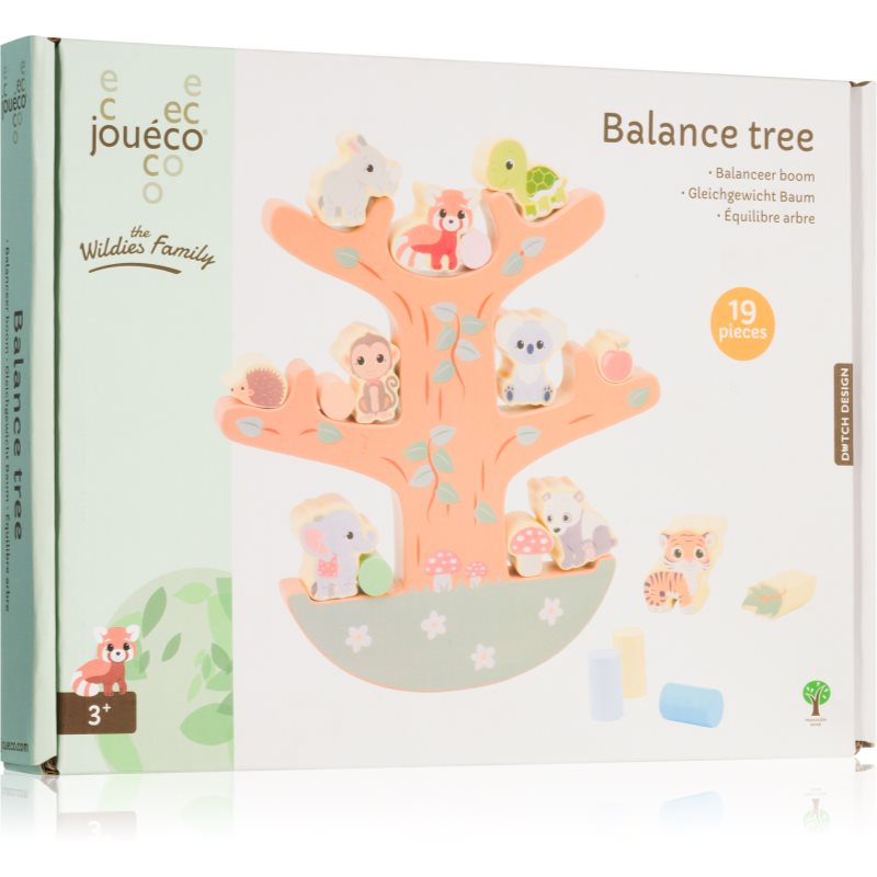 Jouéco The Wildies Family Balance Tree játék fából készült 36 m+ 19 db