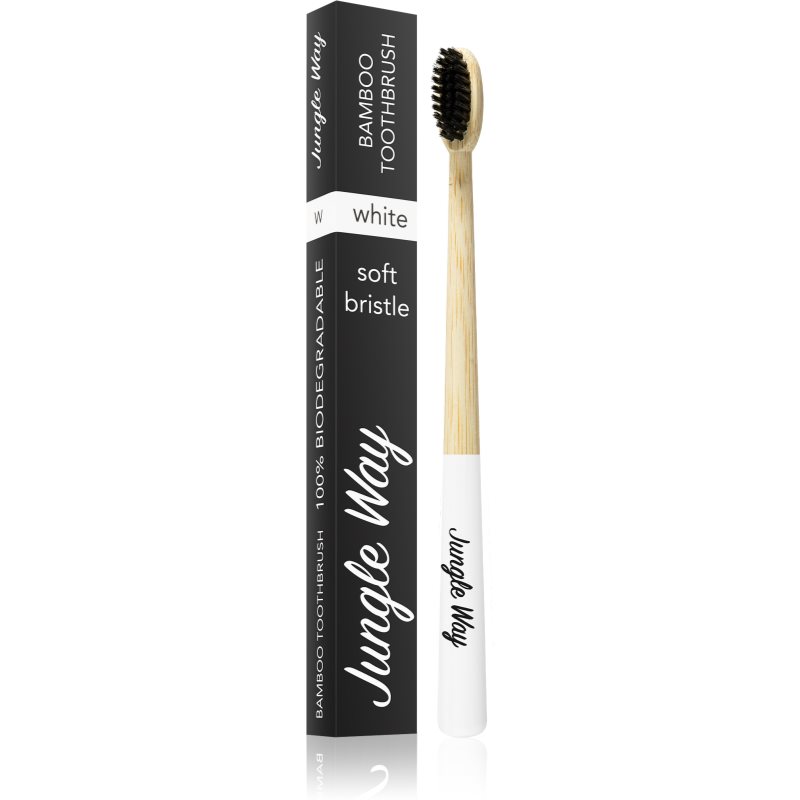 Jungle Way Bamboo Toothbrush Soft Bristle bambukinis dantų šepetėlis White 1 vnt.