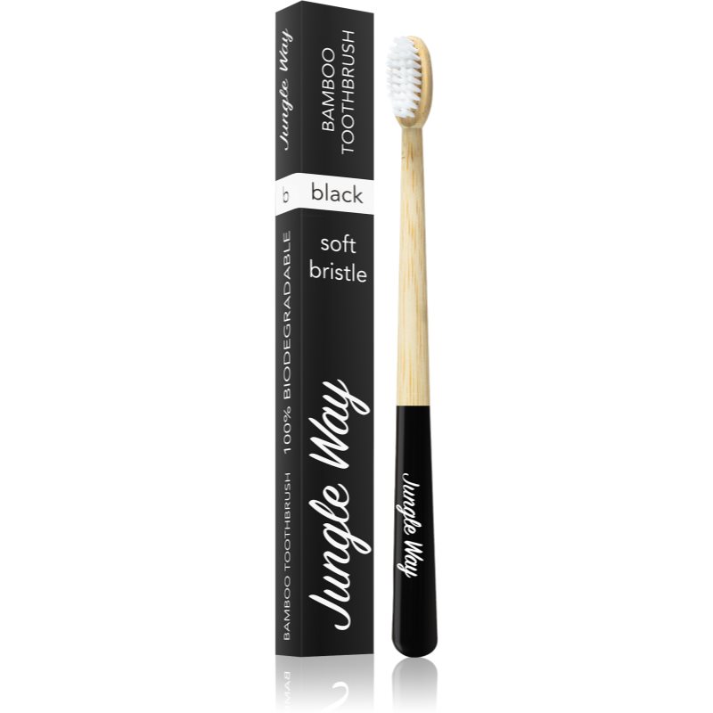 Jungle Way Bamboo Toothbrush Soft Bristle bambukinis dantų šepetėlis Black 1 vnt.