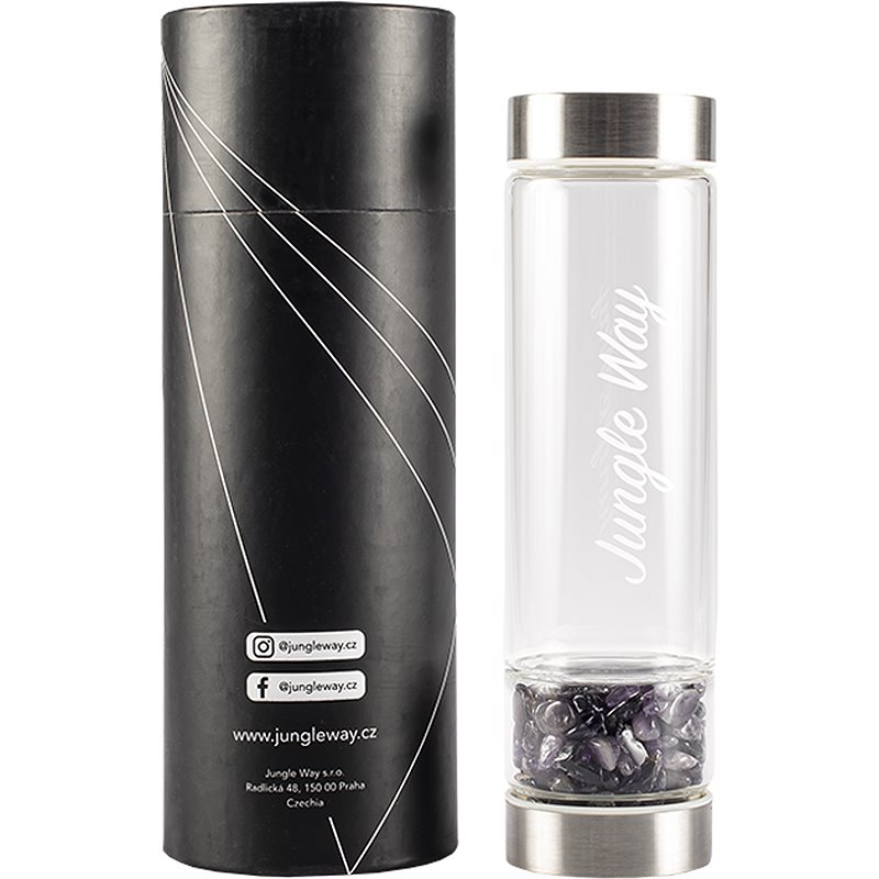

Jungle Way Glass Bottle with Amethyst скляна пляшка для води