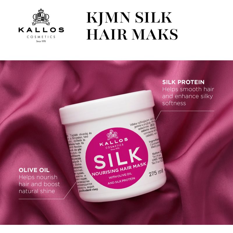 Kallos KJMN Professional Silk maska pre suché a citlivé vlasy 1000 ml (obrázok 3)