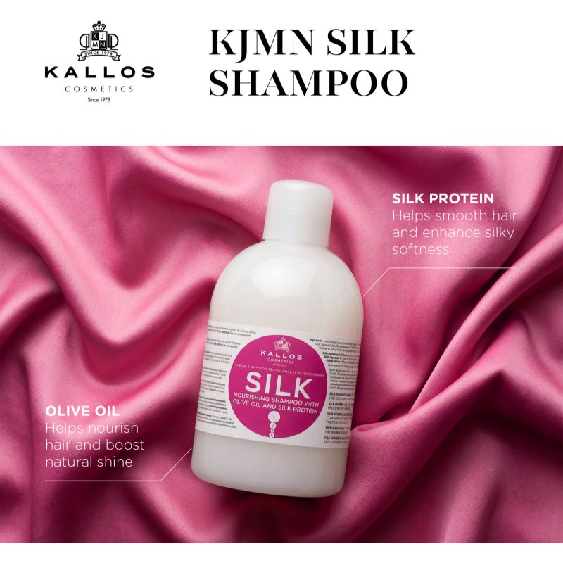 Kallos KJMN Professional Silk hodvábne jemný šampón pre suché a citlivé vlasy 1000 ml (obrázok 3)